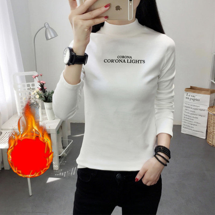 Long-sleeved Half-high Collar Inner Base Shirt