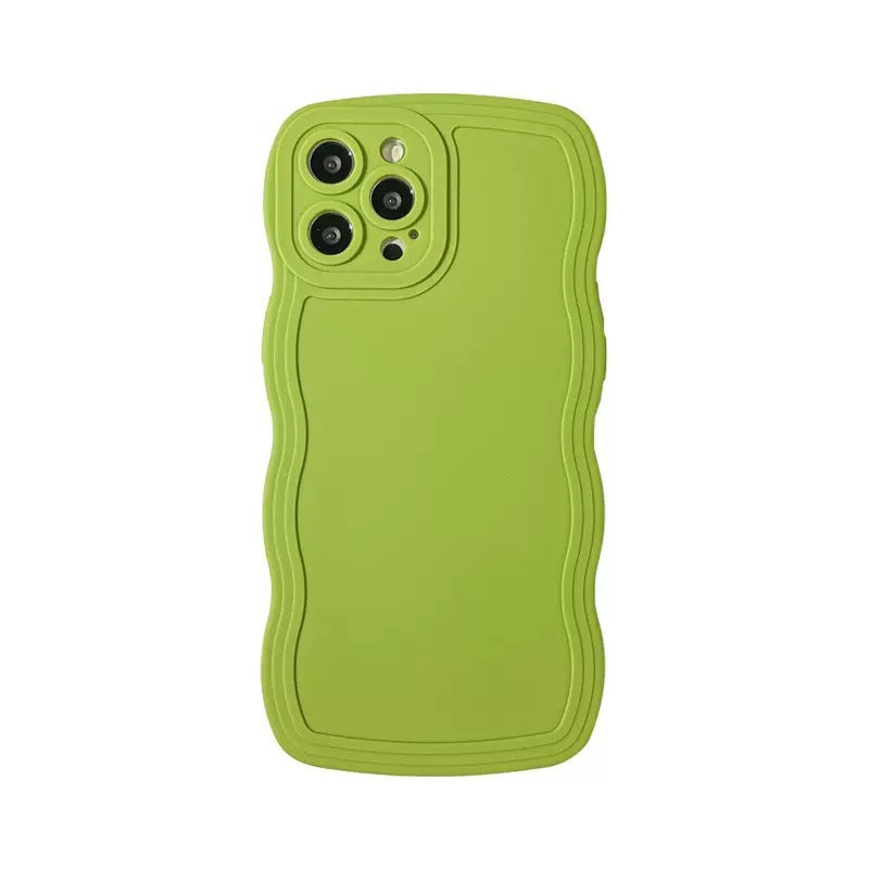 Solid Color Big Wave Suitable For Phone Case Solid Color Drop-resistant Soft Shell