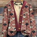 3D Digital Printing Cardigan Knitted Coat Imitation Sweaters Women's Clothing