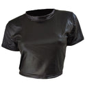 Faux leather T-shirt