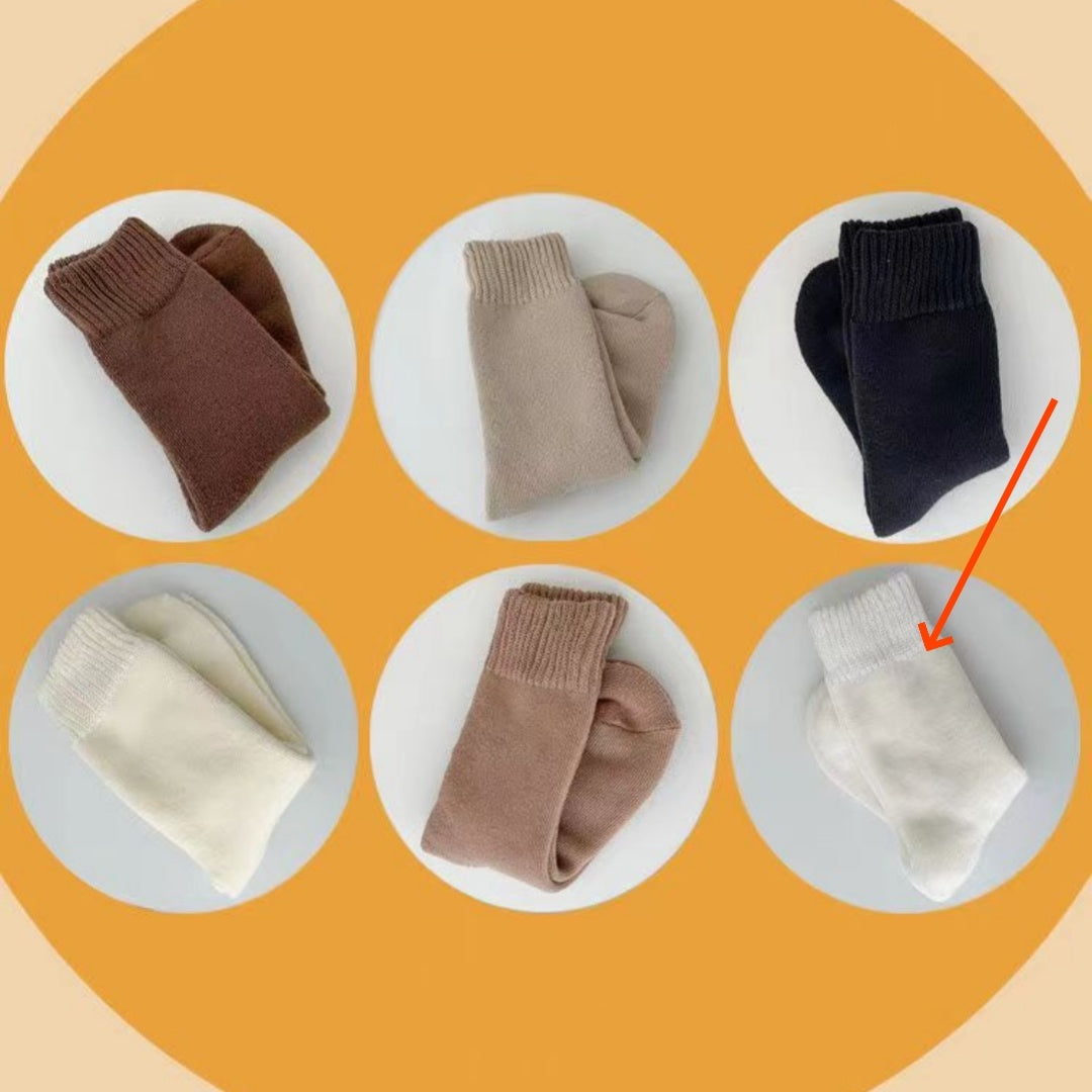 Women's Autumn And Winter Warm Plush Mid Length Socks