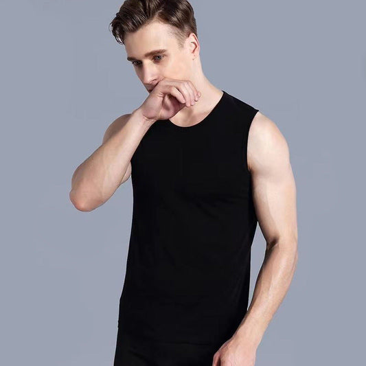 Men's Fashion Wide Shoulder Sports Round Neck Undershirt