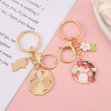 Rabbit Year Lucky Cartoon Trend Alloy Oil Dropping Keychain Cute