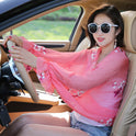 Korean embroidered chiffon sun protection clothing shawl