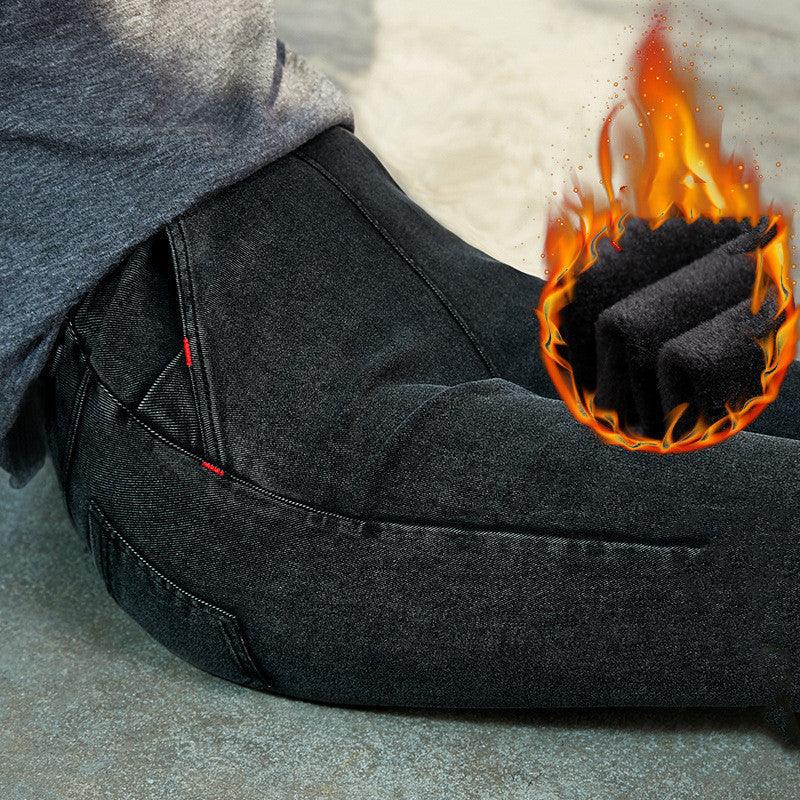 Plush plus size pocket red line leggings