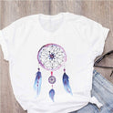 Summer New European And American Dreamcatcher T-shirt Loose Casual Short Sleeve