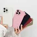 Simple Solid Color Pleated Pattern Phone Case Frosted Protective Cover