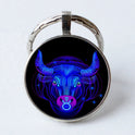 Twelve Constellation 25mm Time Gem Metal Keychain