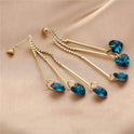 925 Silver Long Diamond-studded Tassel Earrings