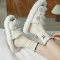 Women's Versatile Bow Wood Ear Edge Pile Socks