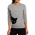 Cat head print loose long-sleeved women's sweater
