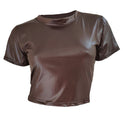 Faux leather T-shirt