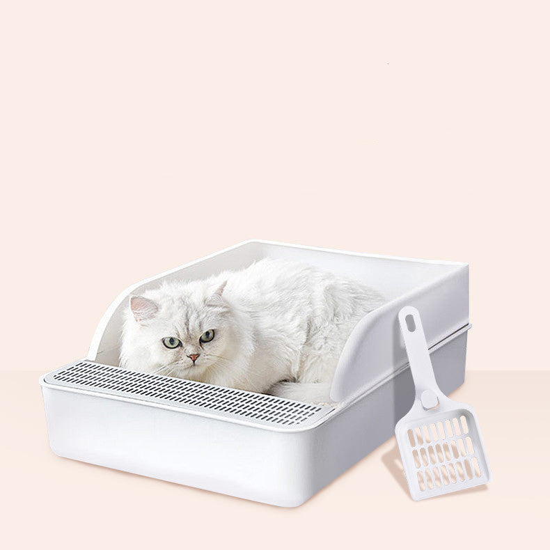 Semi-enclosed litter box