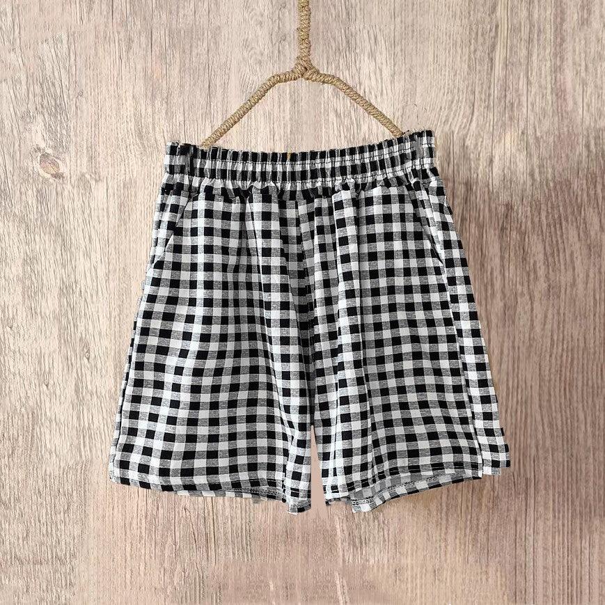 Women's Loose Outer Wear Elastic Waist Casual Cotton Linen Shorts