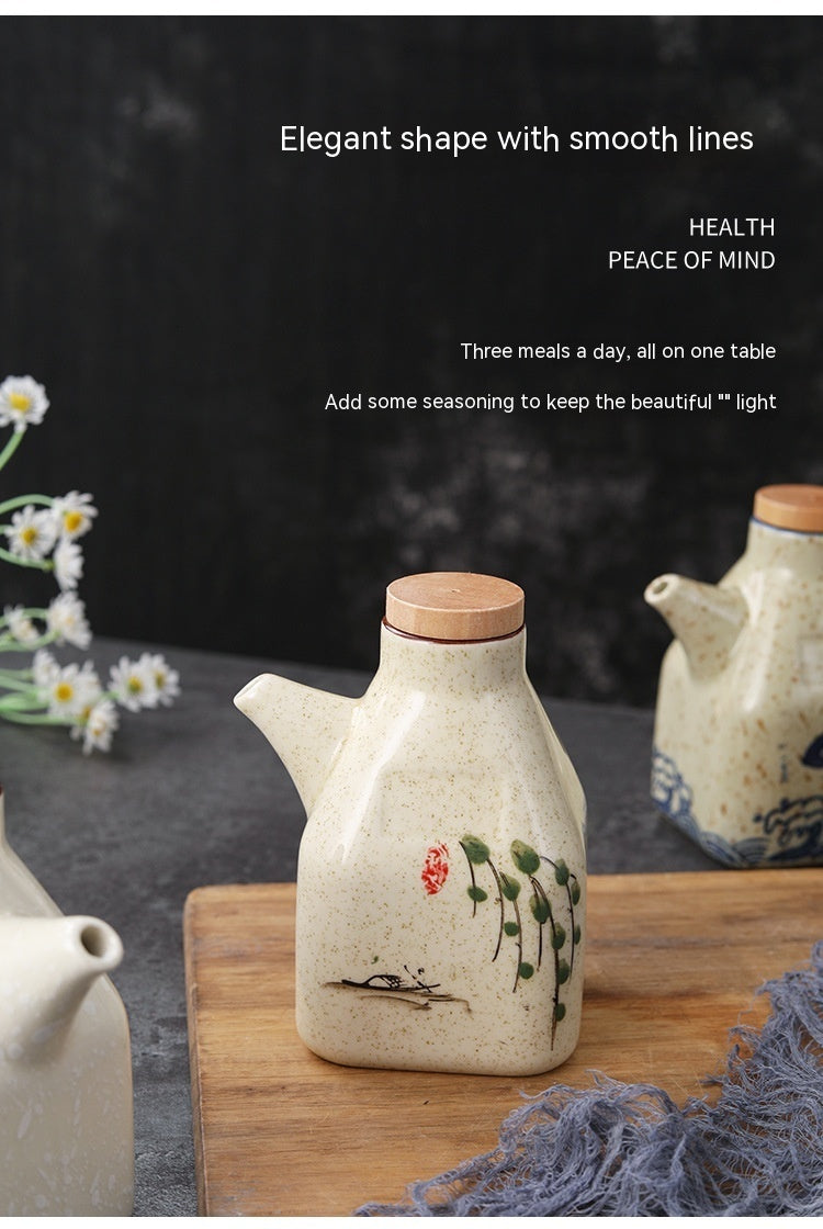 Chinese Style Ceramic Sauce Dipping Bottles