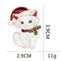 Cute Cat Christmas Hat Corsage Fashion Brooch