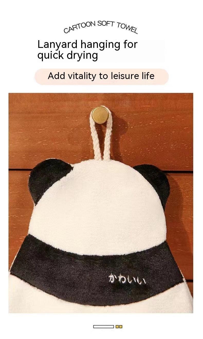 Towel Hanging Bee Back Panda Back Coral Fleece Children Cartoon Cute Towel