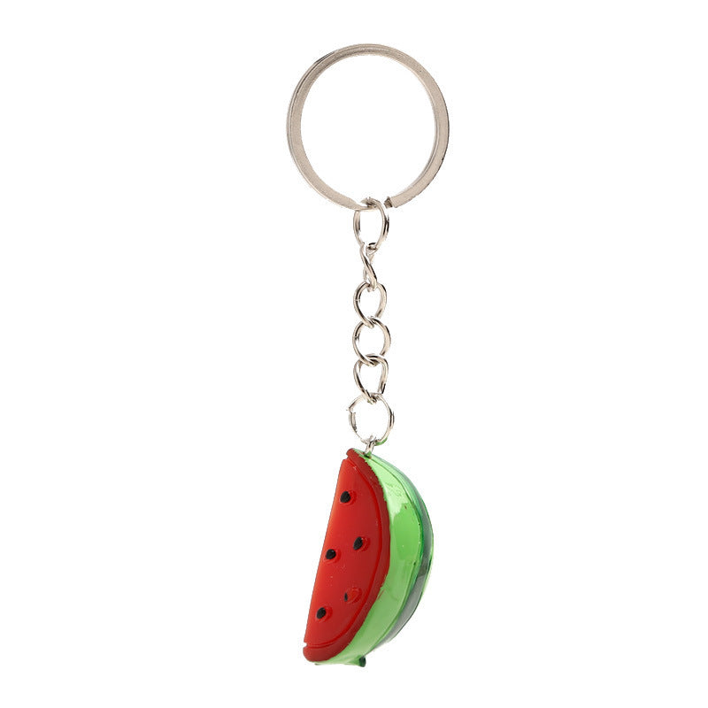 Simulation Three-dimensional Watermelon Piece Keychain Pendant