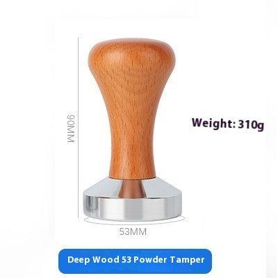Wooden Handle Coffee Tamper Electroplated Alloy Tamper Coffee Distributor Powder Filler Supporting Equipment