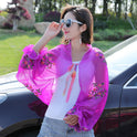 Korean embroidered chiffon sun protection clothing shawl