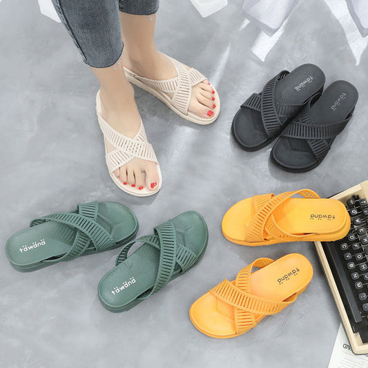 Women's summer cross strap slippers