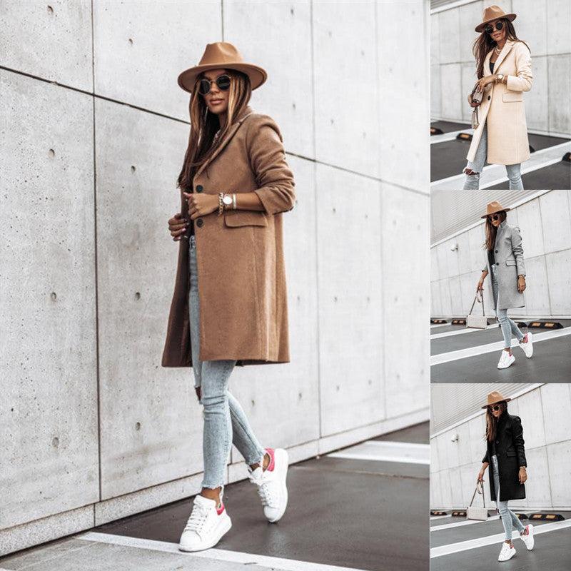 Simple Long Sleeve Button Nizi Coat