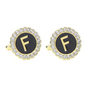 Round Diamond French Cufflinks Men's 26 Letters