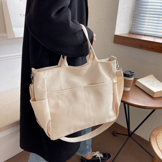 Women's Autumn Capacity Retro Simple Canvas Bag