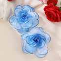 Gradient Stereo Net Yarn Flowers Female Earrings