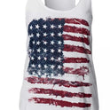 American flag print vest vintage distressed T-shirt top