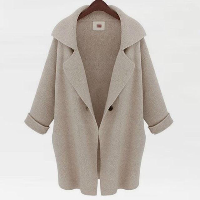 Women Autumn Loose Cardigan Sweater Coat Jacket