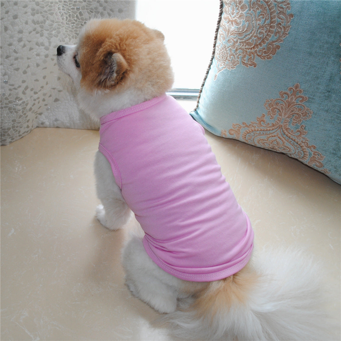 Pet Supplies Solid Color Dog Vest T Thin White Edition