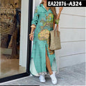 Women's Map Digital Printing Fashion Shirtdress