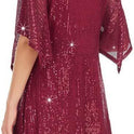 Women's Sequined Loose Slit Sleeve Casual Dress