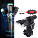 LED Rechargeable Bike Lights Bicycle Torch Front & Rear Lamp Set USB Waterproof