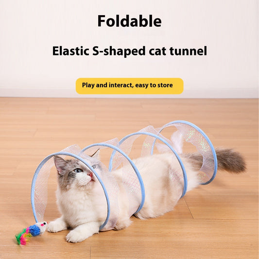 Pet Cat Tunnel Self-Hi Relieving Stuffy Cat Toy Channel Kittens Supplies