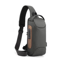 Leather Film Men's USB Charging Single Shoulder Chest Bag