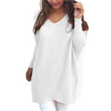 European and American fashion autumn V-neck long-sleeved women's thin sweater