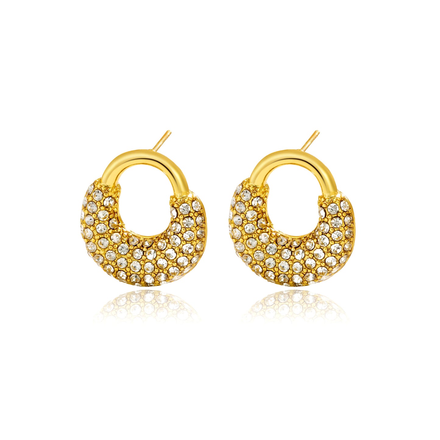 Fashion Shape Diamond-studded Design Titanium Steel Earrings