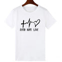 Heartbeat pattern print women's t-shirt