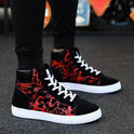 Men's high-top casual lace-up canvas shoes