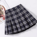 Color Red Plaid Skirt All-match College Style Girls