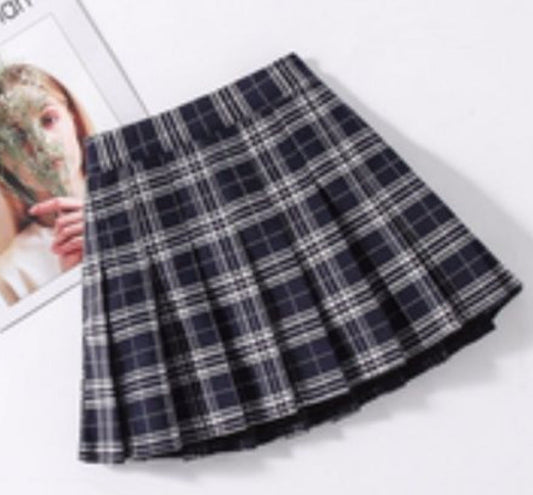 Color Red Plaid Skirt All-match College Style Girls