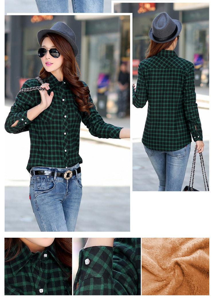 Cotton Fleece Lined Padded Warm Keeping Blouse