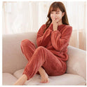 Warm Suit Women's Thick Coral Fleece Loungewear Suit