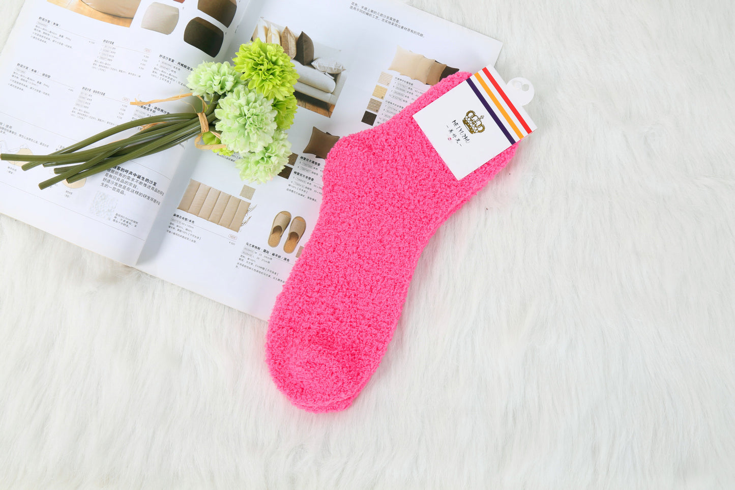 Solid Color Thick Warmth Floor Socks