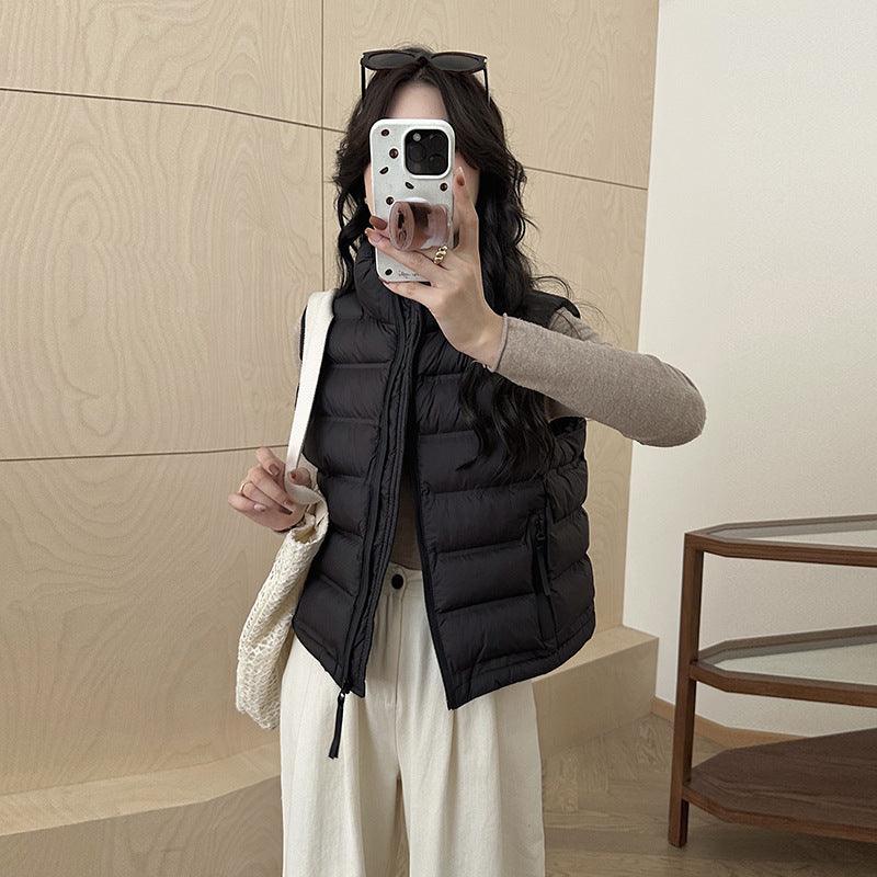 Autumn And Winter New Korean Style Stand Collar Short Cotton Waistcoat