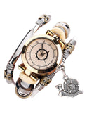 Women's Vintage Bracelet Watch Coiling Leather Watch Snail Pendant