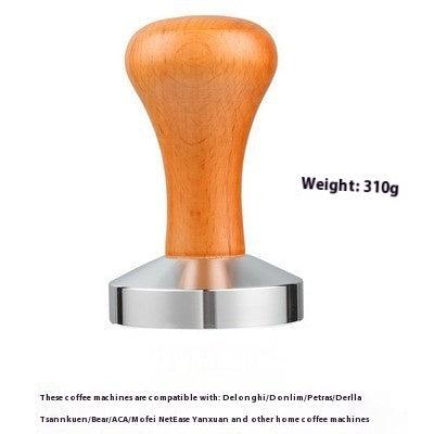 Wooden Handle Coffee Tamper Electroplated Alloy Tamper Coffee Distributor Powder Filler Supporting Equipment