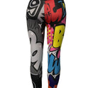 Cartoon pattern 3D printing dag personality high waist yoga pants sports leggings
